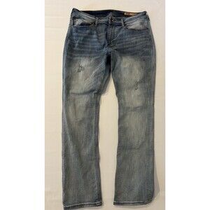 SEVEN 7 SEVEN7 JEANS CO FADED BLUE 38X34 SLIM STRAIGHT‎ STRETCH FLEX DENIM JEANS
